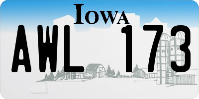 IA license plate AWL173