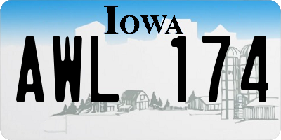 IA license plate AWL174