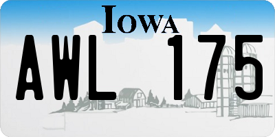 IA license plate AWL175