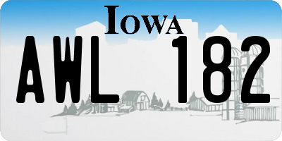 IA license plate AWL182