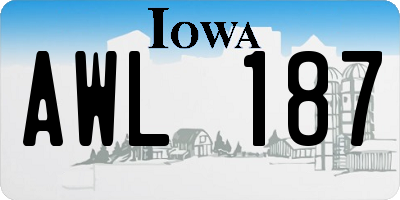 IA license plate AWL187