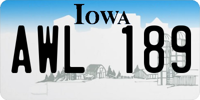 IA license plate AWL189
