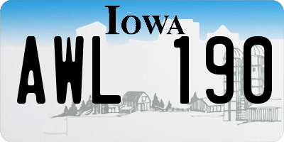 IA license plate AWL190