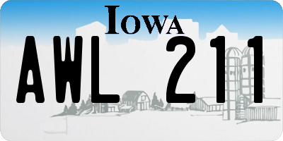 IA license plate AWL211