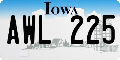 IA license plate AWL225
