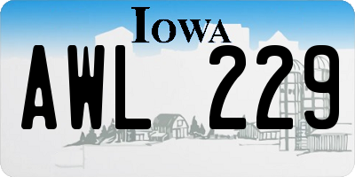 IA license plate AWL229