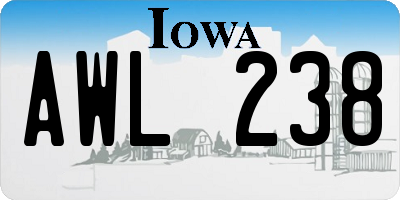 IA license plate AWL238