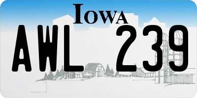 IA license plate AWL239