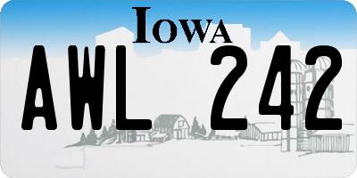 IA license plate AWL242