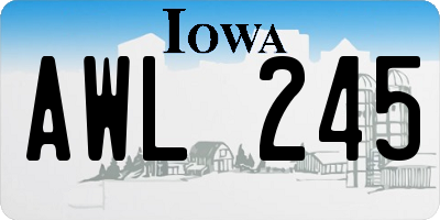 IA license plate AWL245