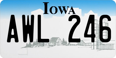 IA license plate AWL246