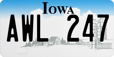 IA license plate AWL247