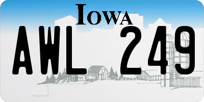 IA license plate AWL249
