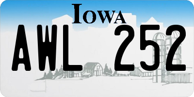 IA license plate AWL252