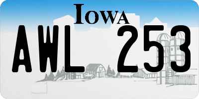 IA license plate AWL253