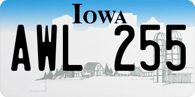 IA license plate AWL255