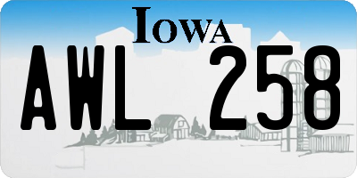 IA license plate AWL258