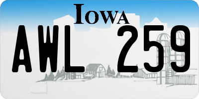 IA license plate AWL259