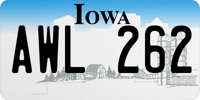 IA license plate AWL262