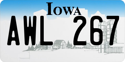 IA license plate AWL267