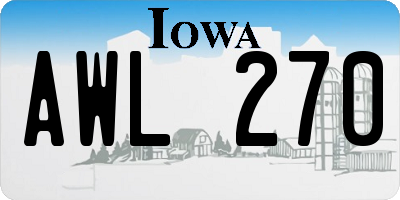 IA license plate AWL270