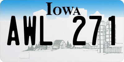 IA license plate AWL271