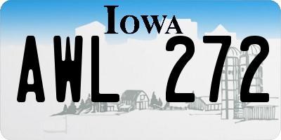 IA license plate AWL272