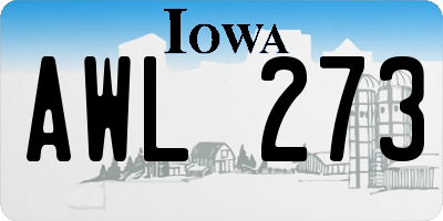 IA license plate AWL273