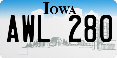 IA license plate AWL280