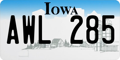 IA license plate AWL285