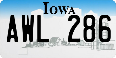 IA license plate AWL286