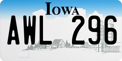 IA license plate AWL296