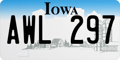 IA license plate AWL297