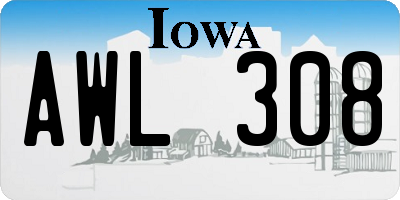IA license plate AWL308