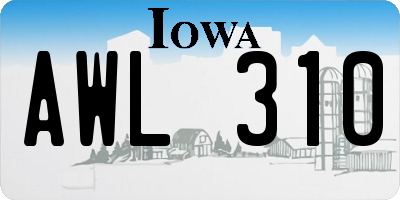 IA license plate AWL310