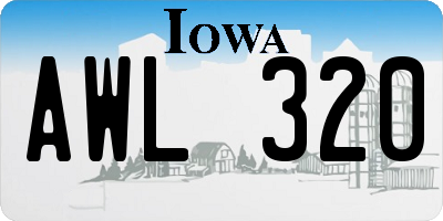 IA license plate AWL320