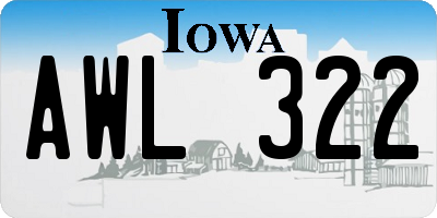 IA license plate AWL322