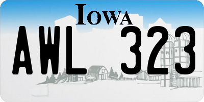 IA license plate AWL323