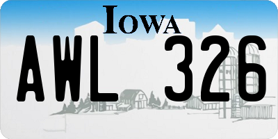 IA license plate AWL326