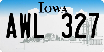 IA license plate AWL327