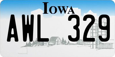 IA license plate AWL329