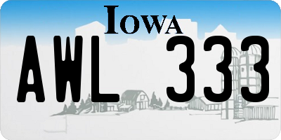 IA license plate AWL333
