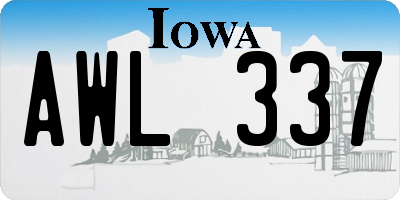 IA license plate AWL337