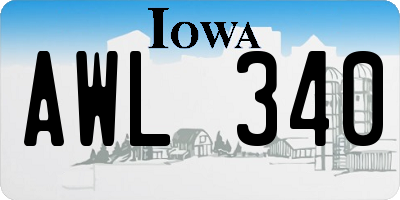 IA license plate AWL340