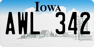 IA license plate AWL342