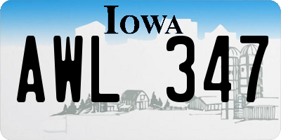 IA license plate AWL347