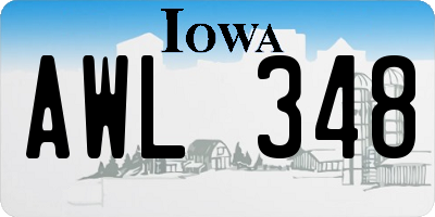 IA license plate AWL348