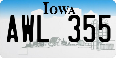 IA license plate AWL355