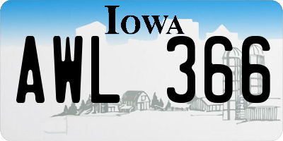 IA license plate AWL366