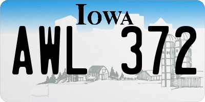IA license plate AWL372